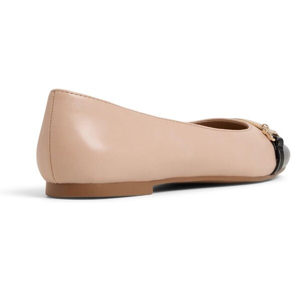 Aldo Womens Other Black Synthetic Closed Square Toe Low Wedge Heel Ballet Flat - Picture 2 of 6